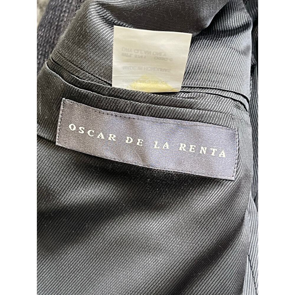 Oscar de la Renta Men’s 100% Lambswool Blazer Sport Coat 42L Gray 3-Button - Picture 2 of 7